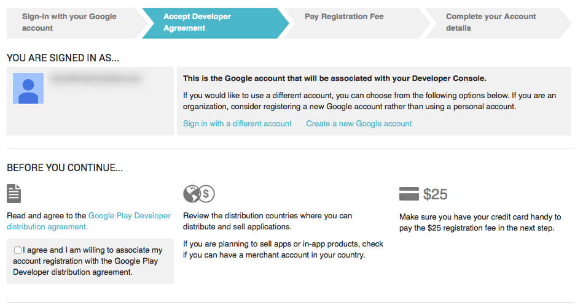 1. Create a Google Developers Account 
