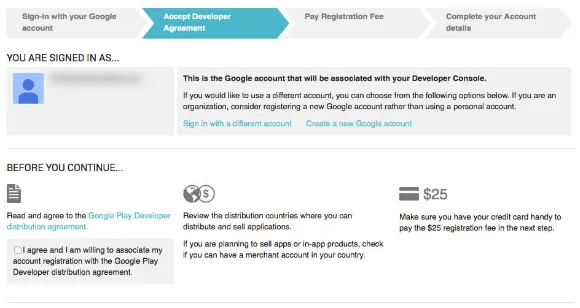 Create a Google Developers Account