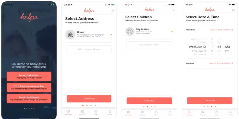 Helpr Babysitter App