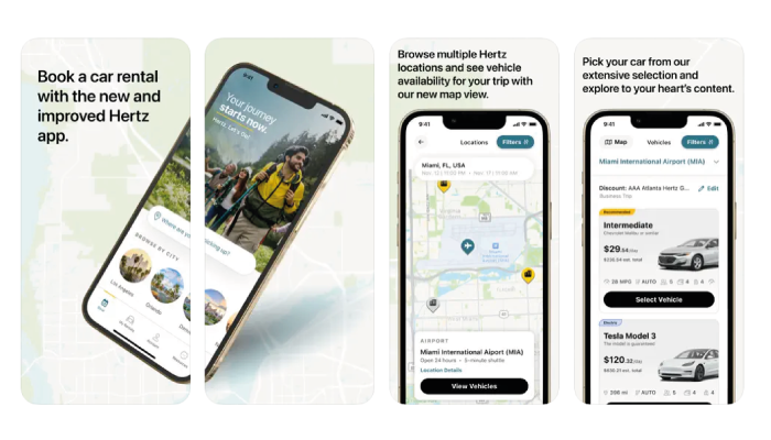 Hertz a car rental app