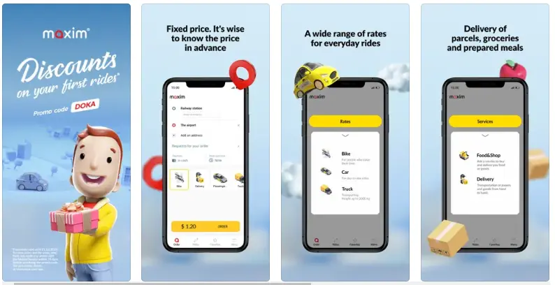 Maxim taxi booking app 