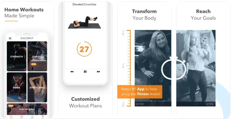 Sworkit Health App Like Peloton