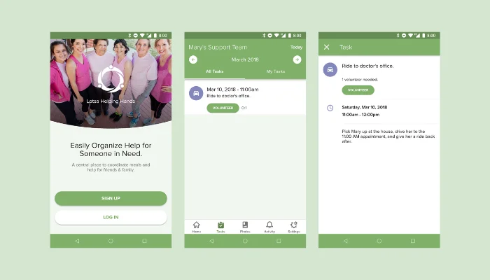 Organization app for elder care