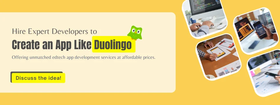 Hire Expert Developers to create an app like duolingo CTA