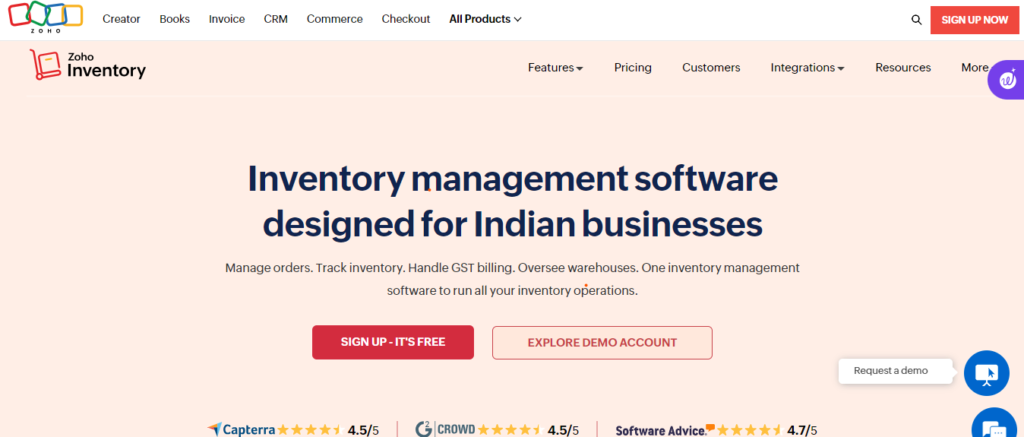 Zoho Inventory Management