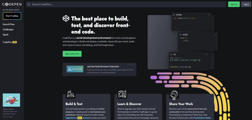 Codepen – First Social Development Environment