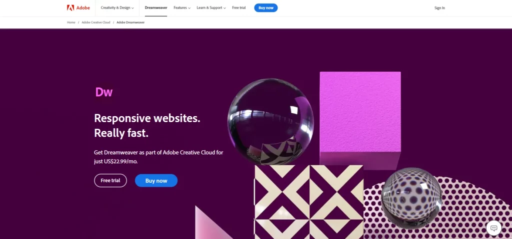 Dreamweaver – Website Design Software