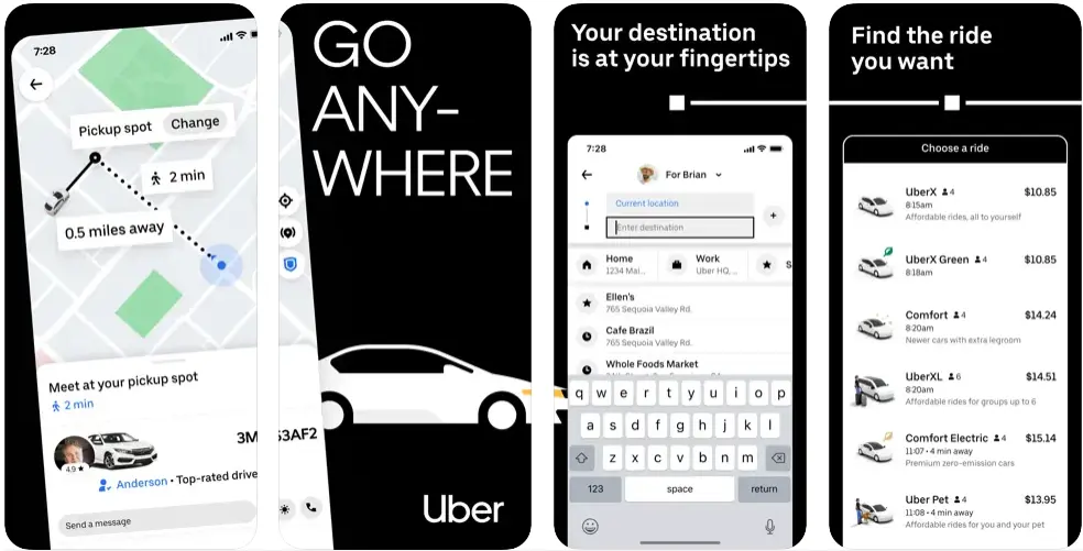 uber ridesharing app