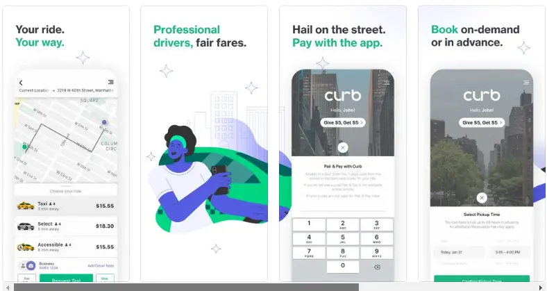 Curb taxi booking app