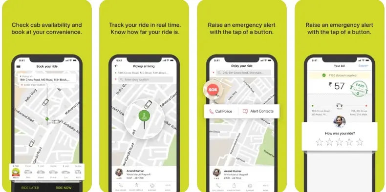 Ola ride sharing app