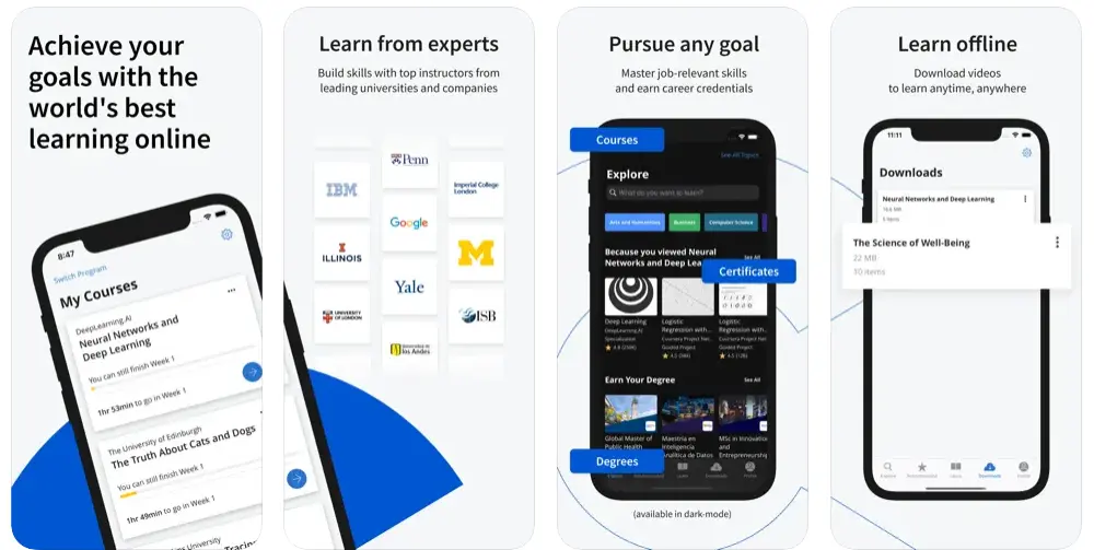 6. Coursera Educational App for Professionals
