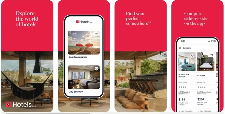 Hotels. Com Airbnb APPS