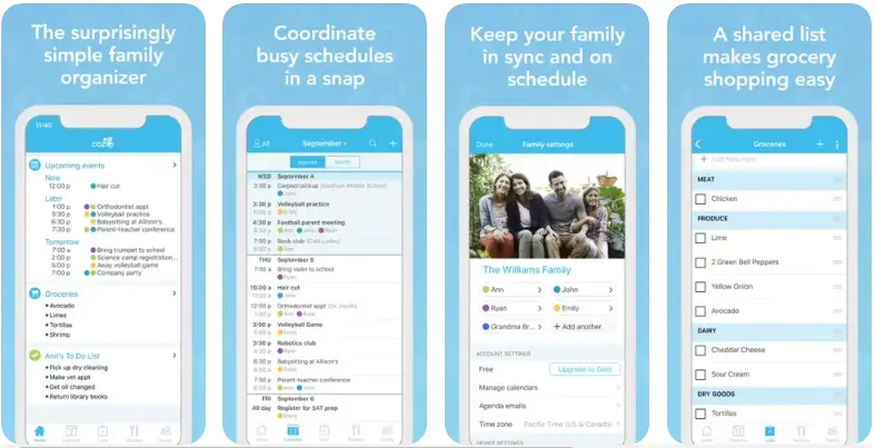 Cozi Family Organiser Meal Planning App