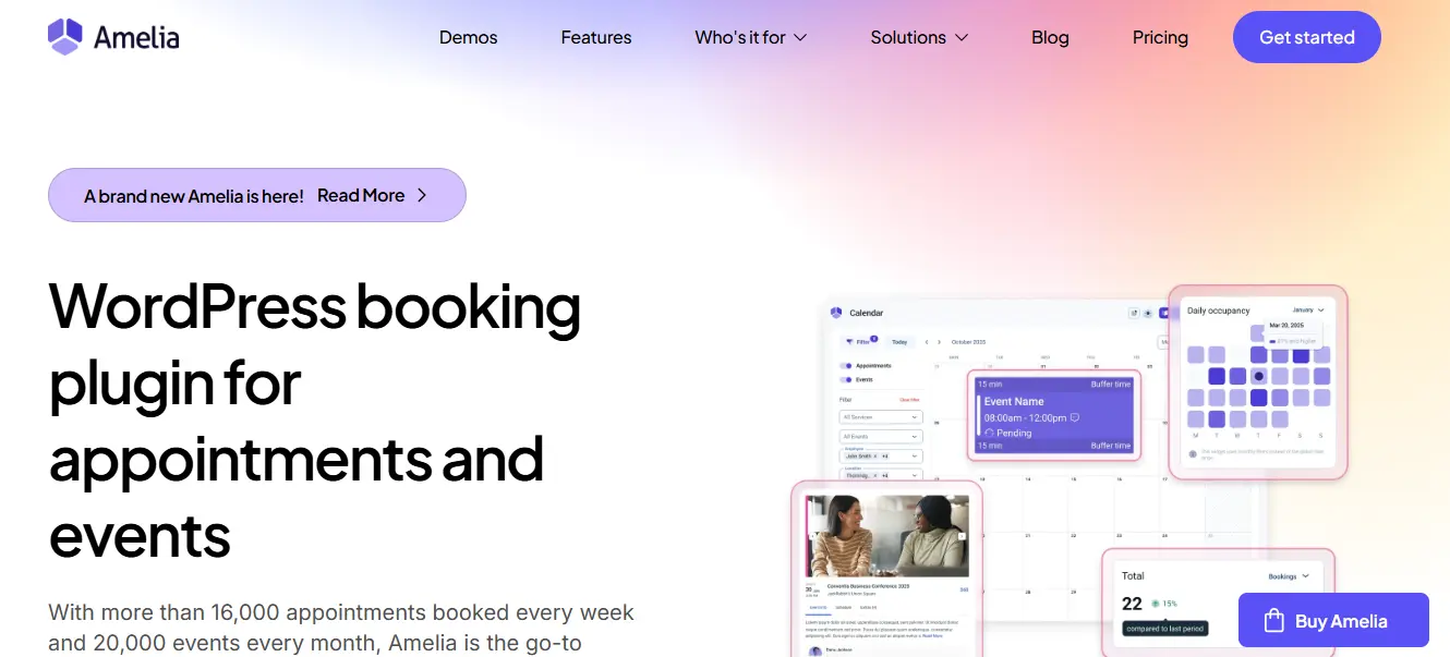 Amelia- WordPress booking plugin