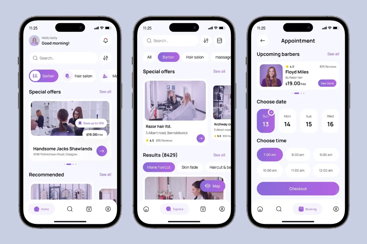 Beauty Salon App Design