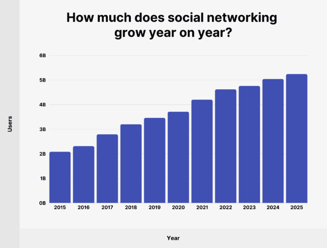 How Much Does Social Networking Grow Year on Year