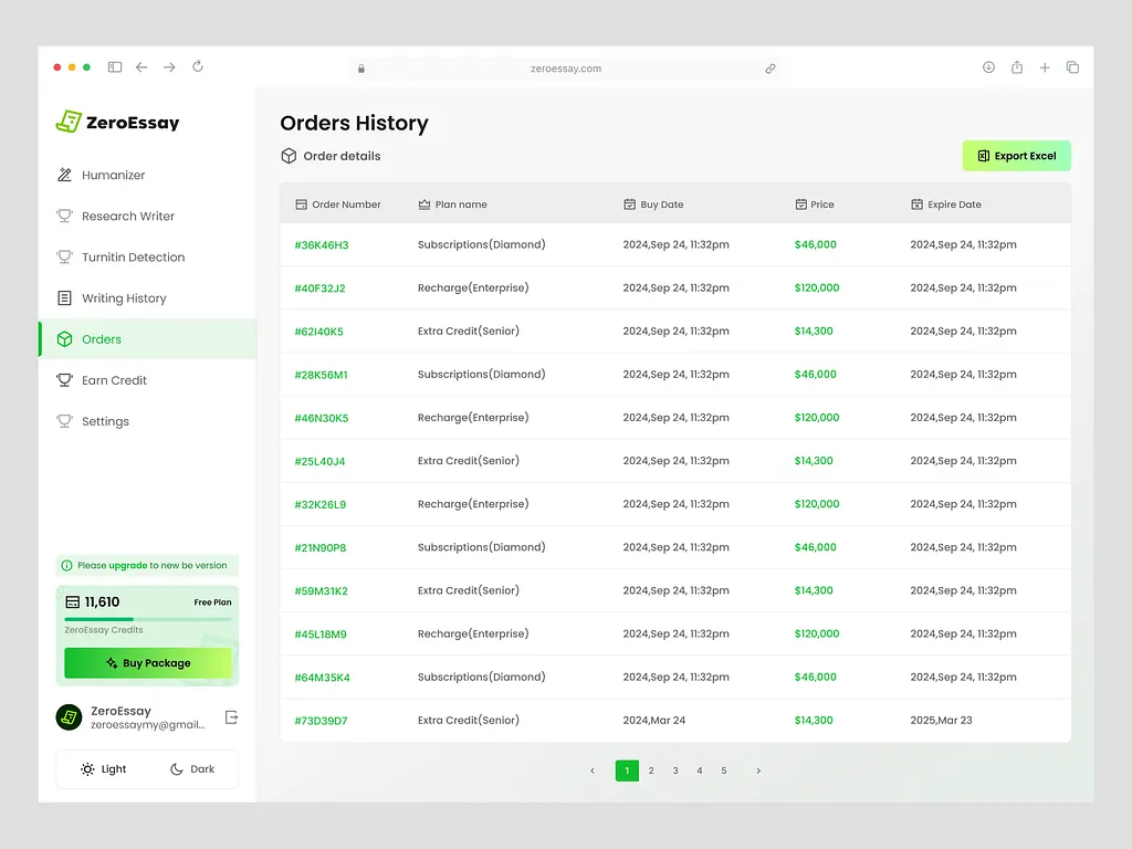 Order History