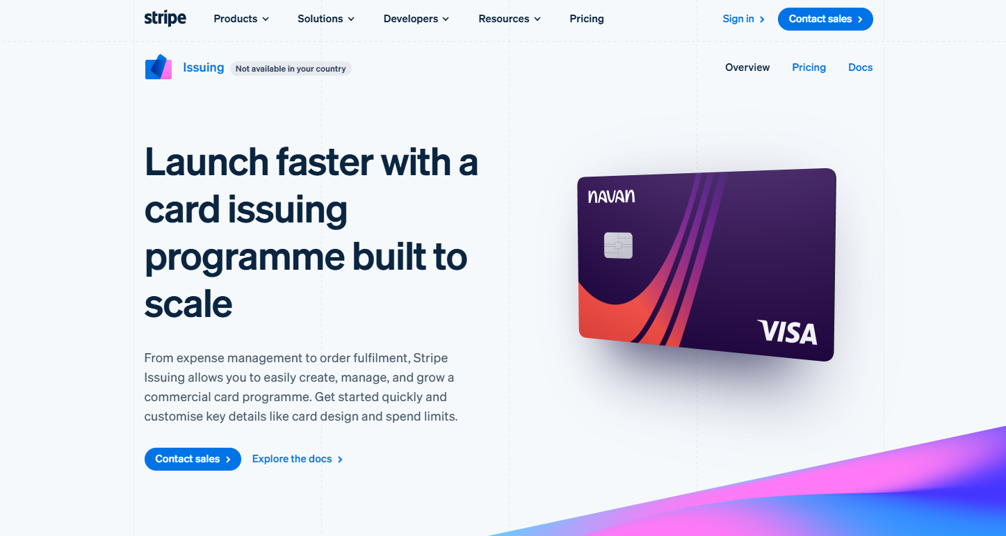 Stripe Credit Card Issuer Platform