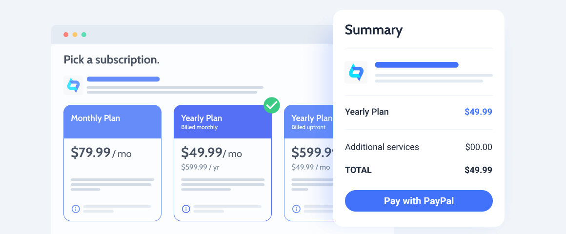 Paying for a subscription through PayPal