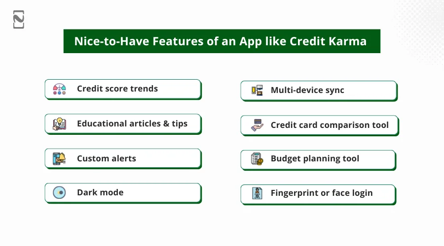 Nice-to-Have Features of an App like Credit Karma