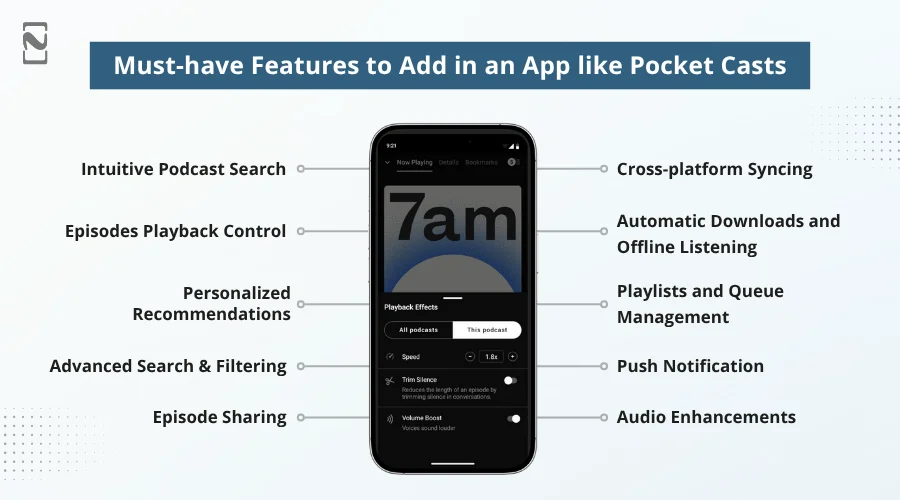 App like Pocket Casts Features