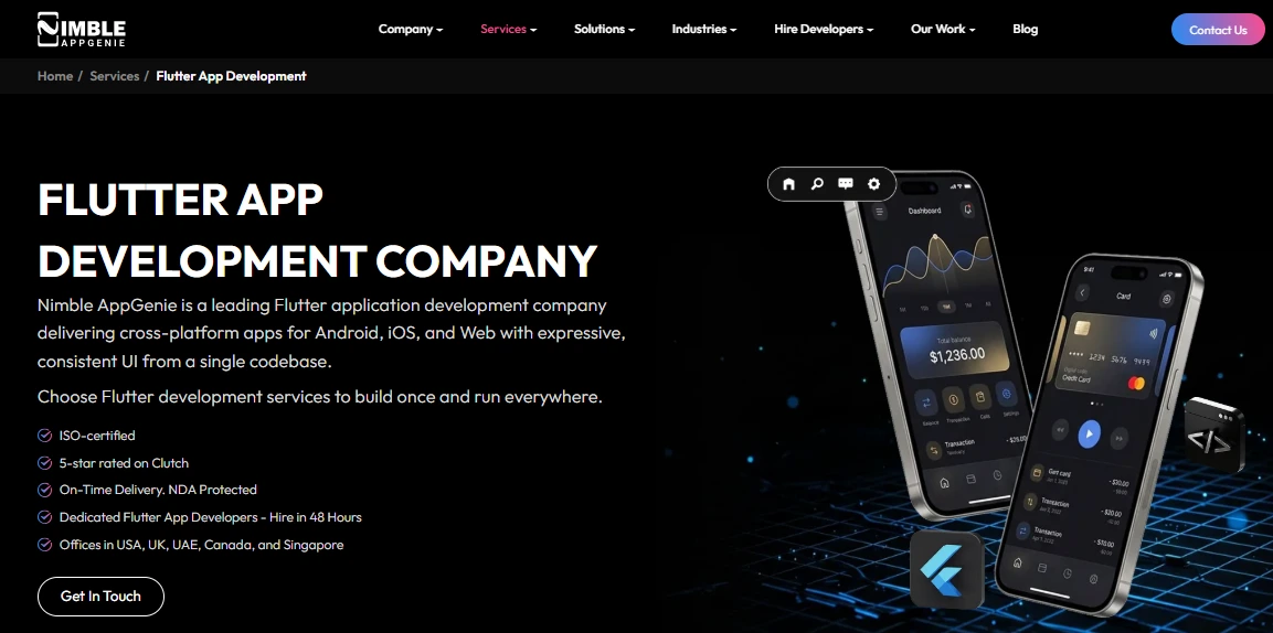 Nimble AppGenie- Top Flutter App Development Company