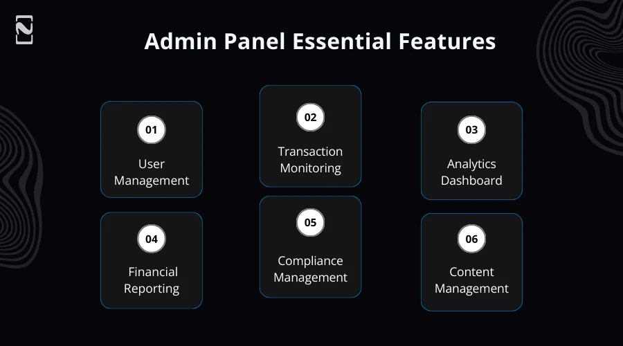 Admin Panel Essential Fintech App Features