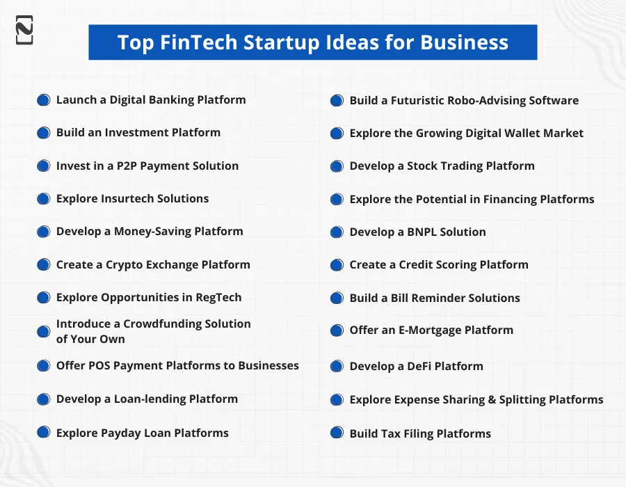 Top FinTech Startup Ideas for Business