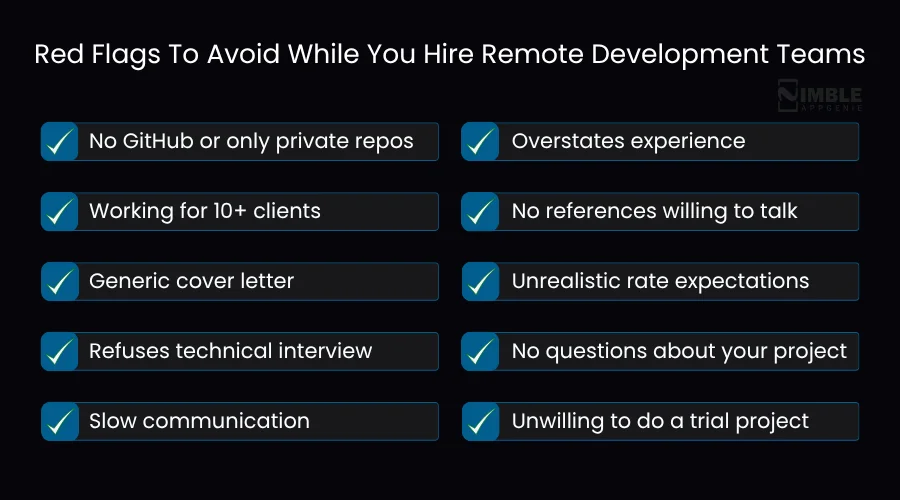 Red Flags To Avoid While You Hire Remote Development Teams