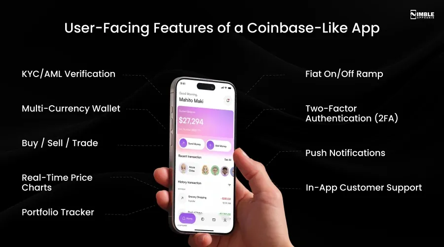 User-Facing Features of a Coinbase-Like App