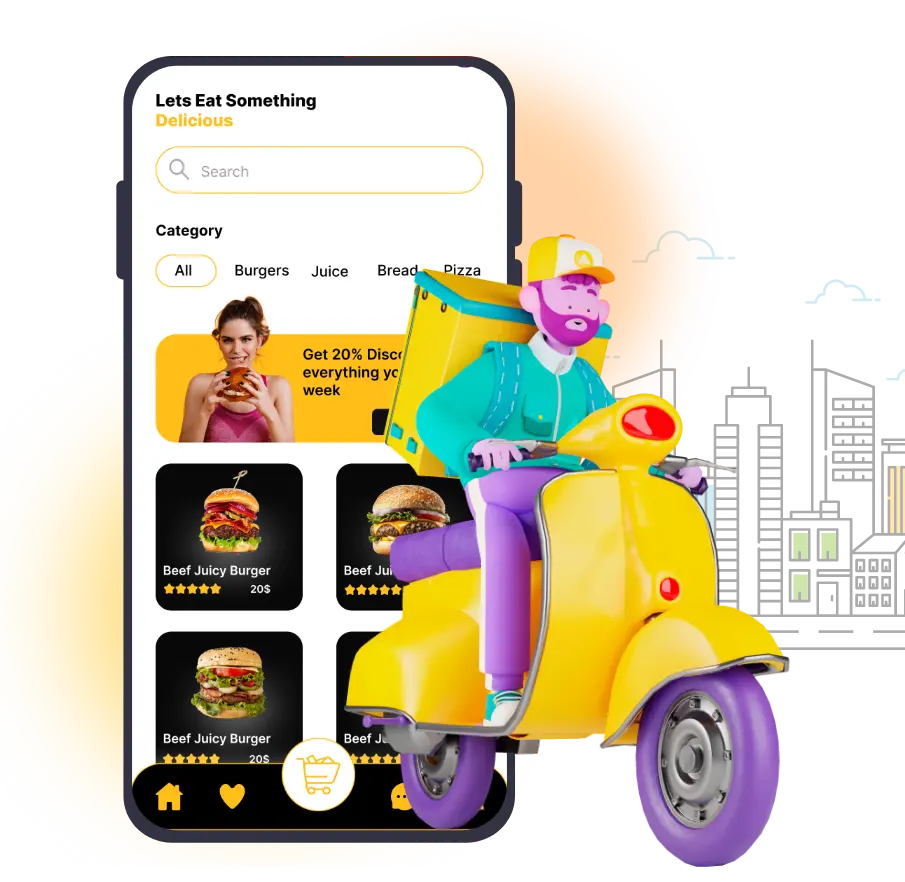 food delivery app development image